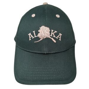Alaska Strapback Hat Green One Size Adjustable Embroidered ACE USA